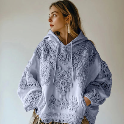 Women's Floral Art Casual Cozy Hoodie