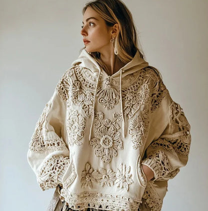 Women's Floral Art Casual Cozy Hoodie